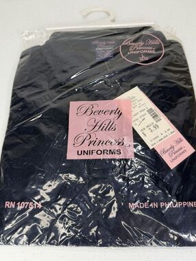 VTG Beverly Hills Princess Uniforms Girls Polo Shirt Navy SZ 12/14 Costume Dead